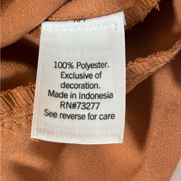 Nine West Top Twist Front Long Sleeve Dressy Comfort Blouse Rust Size Large - Picture 10 of 14